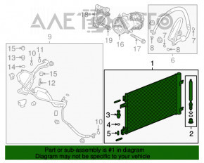 Radiatorul condensatorului de aer condiționat Chevrolet Impala 14-20 2.5 nou aftermarket NISSENS