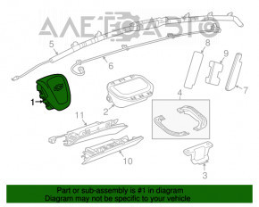 Airbag-ul de siguranță din volan pentru șoferul Chevrolet Cruze 11-15, negru