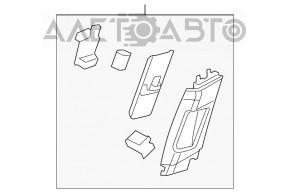 Capacul stâlpului central, curea superioară stânga, Chevrolet Cruze 11-15, gri.