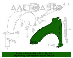 Крыло переднее правое Chevrolet Cruze 11-15