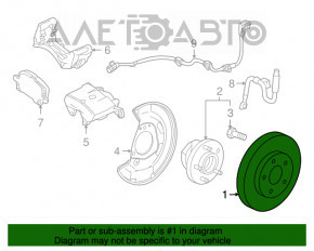 Placă de frână față stânga Chevrolet Cruze 11-15 R16 26mm, ruginită