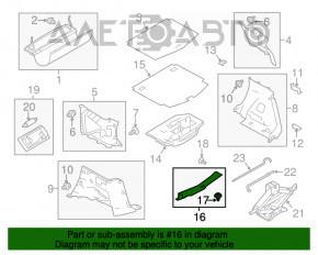 Capac portbagaj Nissan Versa Note 13-19 negru, zgârieturi