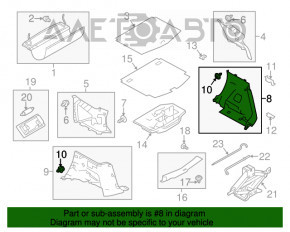 Capacul arcului drept Nissan Versa Note 13-19