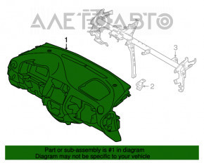 Panoul frontal al torpedo-ului fără AIRBAG pentru Nissan Versa Note 13-16, cu zgârieturi