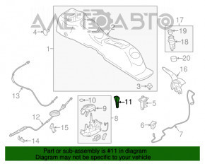 Maner cutie de viteze Nissan Versa 12-19 SUA cauciuc gri, capace din plastic, buton uzat.