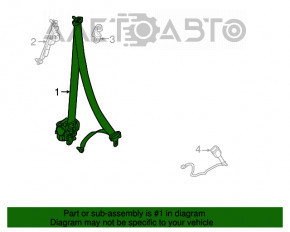 Centura de siguranță pentru șofer Nissan Versa Note 13-19, neagră