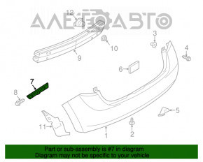 Крепление заднего бампера правое Nissan Versa Note 13-19