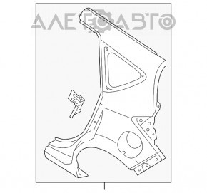 Aripa spate stânga Nissan Versa Note 13-19.