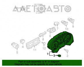 Panoul de instrumente VW Passat b7 12-15 SUA zgâriat.