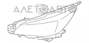 Far stânga față Subaru Legacy 15-17, goală, pre-restilizare, halogen, reflector negru