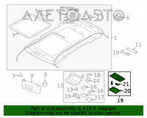 Plafonul de iluminare din spate pentru Subaru Forester 14-18 SJ gri, fără geam panoramic.