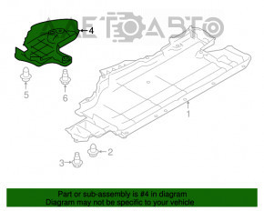 Protecția fundului dreapta pentru Subaru Forester 14-18 SJ are fisuri și lovituri.