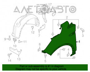 Aripa din față stânga Ford Escape MK3 13-19 negru G1