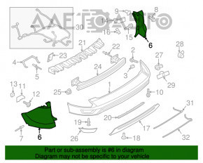 Bara spate goală dreapta Ford Escape MK3 17-19 restilizată, neagră