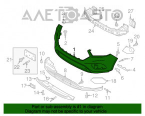 Bara fata goala Ford Escape MK3 17-19 fara capac de protectie noua, neoriginala.