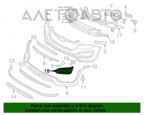 Grila bara de protecție stânga Hyundai Santa FE Sport 13-16 facelift SUA sub PTF