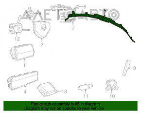 Perna de siguranță airbag, cortina laterală dreapta pentru Dodge Charger 15-20 restul