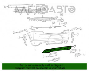 Buza bara spate Dodge Charger 15-20, restaurată, structură, ușor uzată.