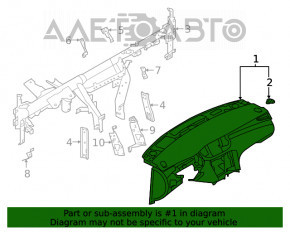 Torpedo panoul frontal fără AIRBAG Infiniti QX50 19- negru, sub difuzor, sub proiecție