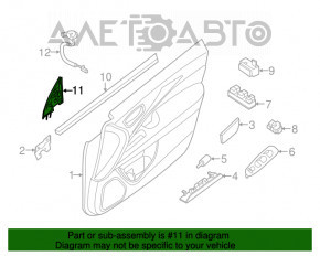 Colțul capacului oglinzii dreapta față Nissan Pathfinder 13-20 indicator BSM