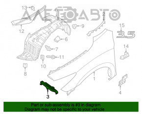 Suport aripi dreapta față Infiniti JX35 QX60 13- tip 1