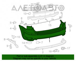 Bara spate goală Dodge Journey 11- SXT argintie, îndoită.