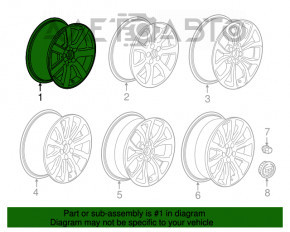 Roată de 17 inch x 8J ET42 5*115 Cadillac ATS 13 - tip 1, jantă