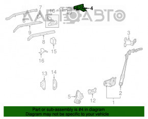 Roata portierei din spate stânga sus pentru Toyota Sienna 11-20 cu suport.