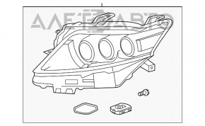 Фара передняя правая в сборе Lexus RX450h 13-15 рест LED