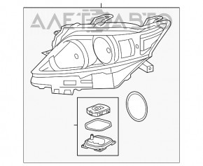 Фара передняя правая в сборе Lexus RX350 RX450h 13-15 рест ксенон