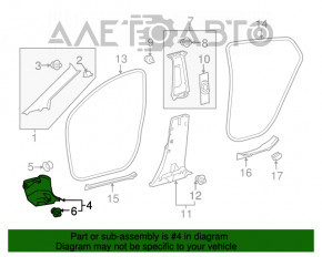 Capacul amortizorului frontal stânga jos Toyota Prius 50 16- negru, uzat