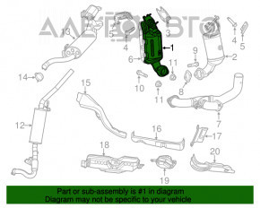 Катализатор задний Dodge Journey 11- 3.6 FWD