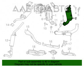 Colector de evacuare frontal cu catalizator pentru Dodge Grand Caravan 11-20