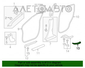 Capac prag spate stânga exterior Honda CRV 12-16 gri, zgârieturi