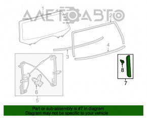 Moldura de sticlă a ușii portbagajului stânga Toyota Sequoia 08-16