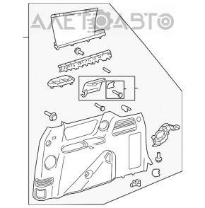 Capacul arcului drept Toyota Sienna 11-14 bej, fără perdea.