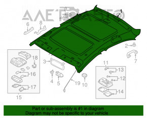 Acoperirea plafonului Hyundai Sonata 11-15 cu trapa gri, pentru curățare chimică