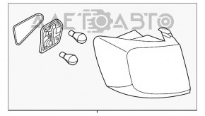 Фонарь внешний крыло левый VW Jetta 12-14 USA led, hybrid, GLI