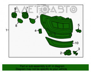 Lampa exterioară aripă dreapta Jeep Grand Cherokee WK2 14-21 crom cu montare