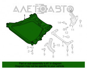 Bara de protecție față Nissan Rogue 14-20 ruginită