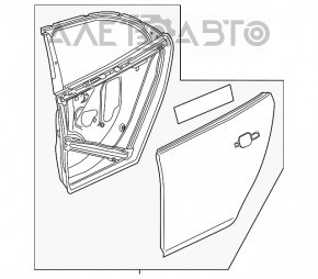 Ușa goală din spate dreapta pentru Chevrolet Malibu 13-15 sub ornamente.