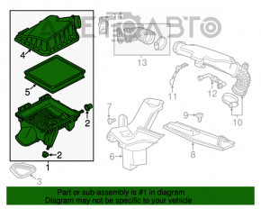 Corpul filtrului de aer Chevrolet Impala 14-20 2.5 este rupt.