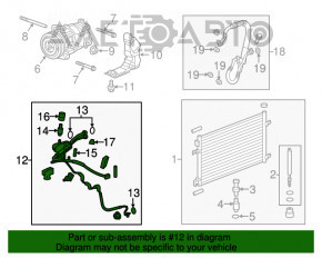 Tubul de aer condiționat condensator-compresor Chevrolet Impala 14-20 2.5