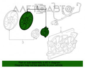 Ventilatorul de răcire cu motor al aripioarei dreapta pentru Chevrolet Malibu 13-15.