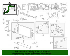 Furtunul de răcire inferior Chevrolet Malibu 13-15 2.5