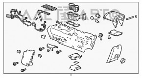 Консоль центральная подлокотник и подстаканники Chevrolet Malibu 13-15 черн кожа