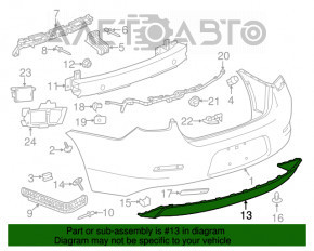 Губа заднего бампера Chevrolet Malibu 13-15