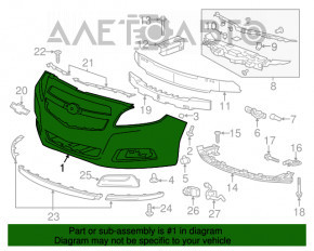 Бампер передний голый Chevrolet Malibu 13 дорест