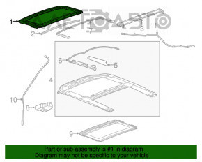 Люк в сборе Chevrolet Malibu 13-15 бежевая шторка