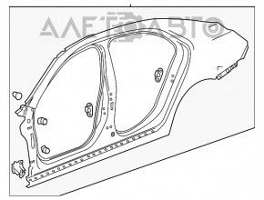 Aripa din spate dreapta a Chevrolet Malibu 13-15, culoare bordo.